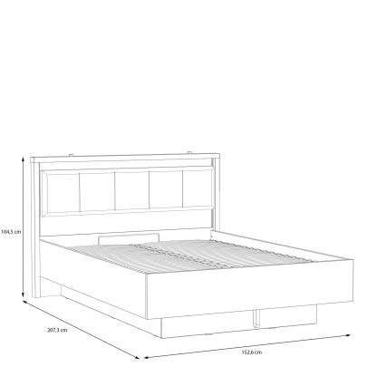 Dvojlôžková posteľ s úložným priestorom OREN 140x200 cm hnedá/čierna