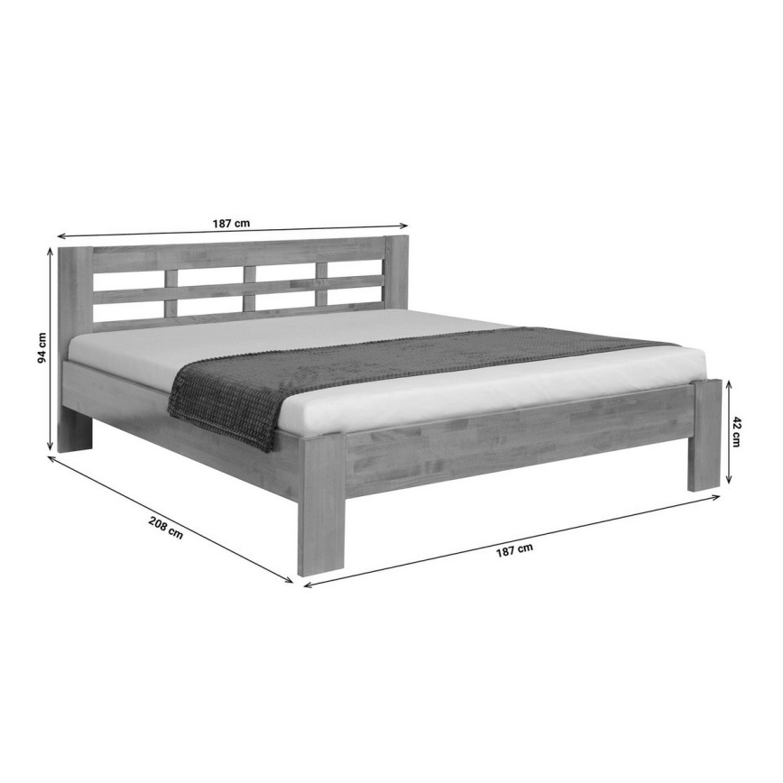 Dvojlôžková postel' z masívu ANGELA 180x200 cm orech