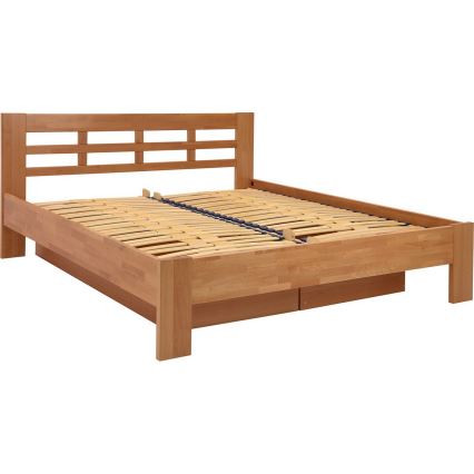 Dvojlôžková posteľ z masívu s úložným priestorom ANGELA 180x200 cm slivka