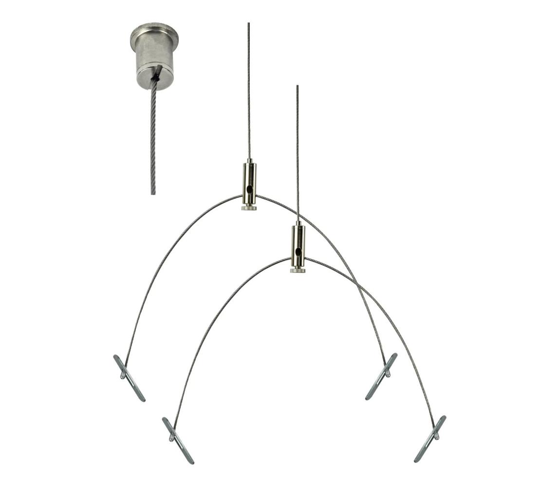 e2 elektro - Súprava závesných laniek 150 cm lesklý chróm 10478848
