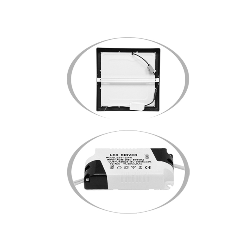 LED Stropné svietidlo RAFA LED/12W/230V 3000/4000/6000K 17x17 cm čierna