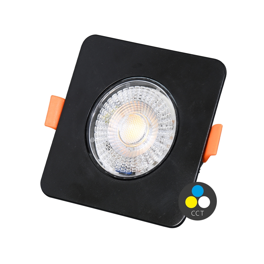 LED Stmievateľné podhľadové svietidlo KENT LED/3/5/7W/230V3000/4000/6000K 9x9 cm čierna
