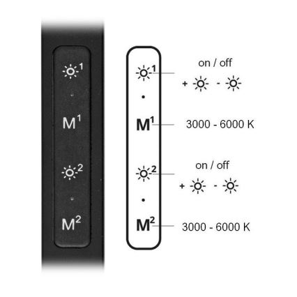 LED Stmievateľná stolná lampa SPACE LED/8W + LED/11W/230V 3000-6000K čierna