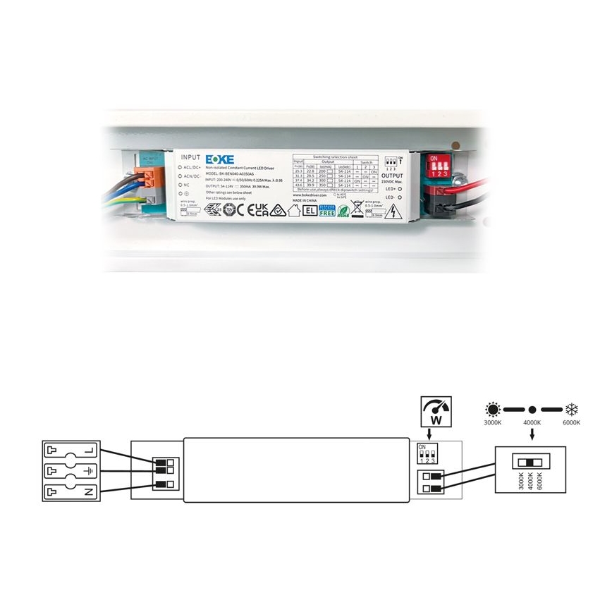 LED Žiarivkové svietidlo VELO LED/36/48/60W/230V 3000/4000/6000K 150 cm biela