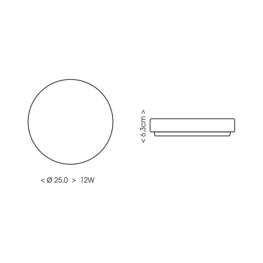 LED Kúpeľňové stropné svietidlo LIRA LED/12W/230V 4000K pr. 25 cm IP44 čierna