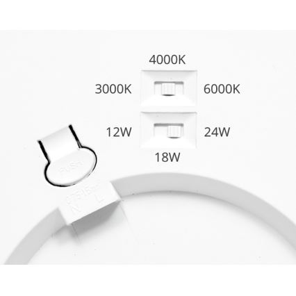 LED Stmievateľný panel LEXA LED/12/18/24W/230V 3000/4000/6000K pr. 30 cm biela