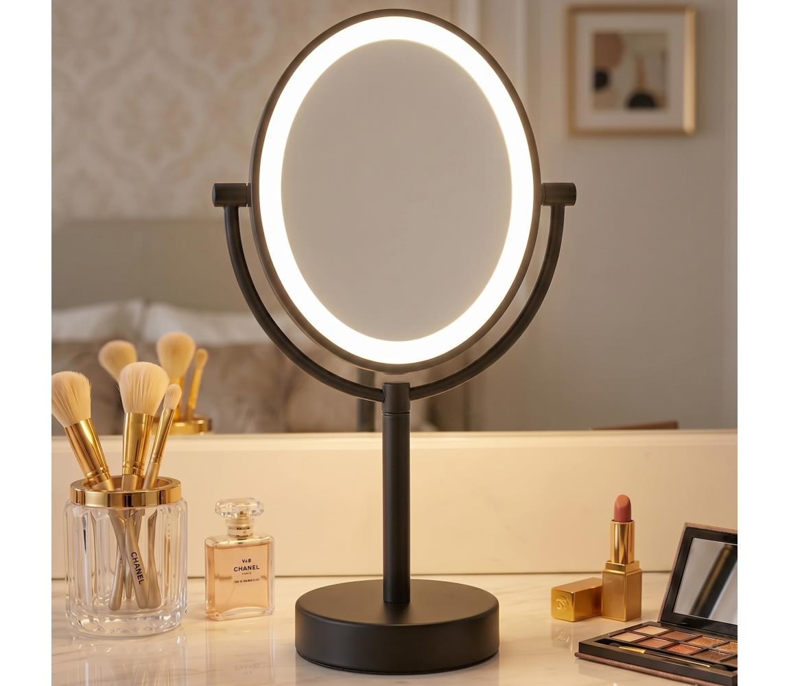 Eglo 201599 - Kozmetické zrkadlo s LED podsvietením LED/4W/4xAA IP65 čierna 201599