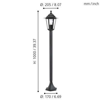 Eglo - Vonkajšia lampa 1xE27/60W/230V