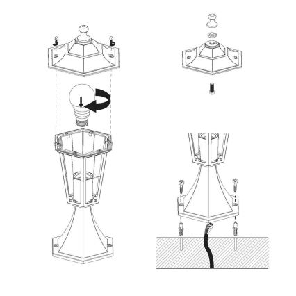 Eglo - Vonkajšia lampa 1xE27/60W čierna IP44