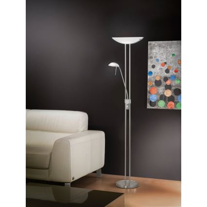 Eglo 25869 - Stmievateľná stojacia lampa BAYA 1xR7s/230W/230V + 1xG9/33W matný chróm