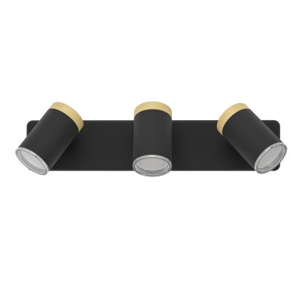 Eglo - Kúpeľňové bodové svietidlo 3xGU10/3W/230V IP44 čierne/béžové