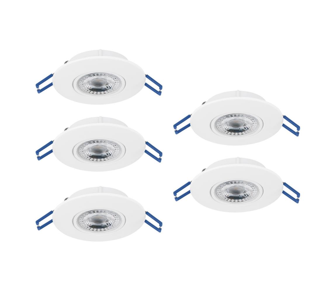 Eglo 300185 - Sada 5× LED zapustených stropných svietidiel GEDREZ LED/4,9W/230V pr. 9 cm, biela 300185
