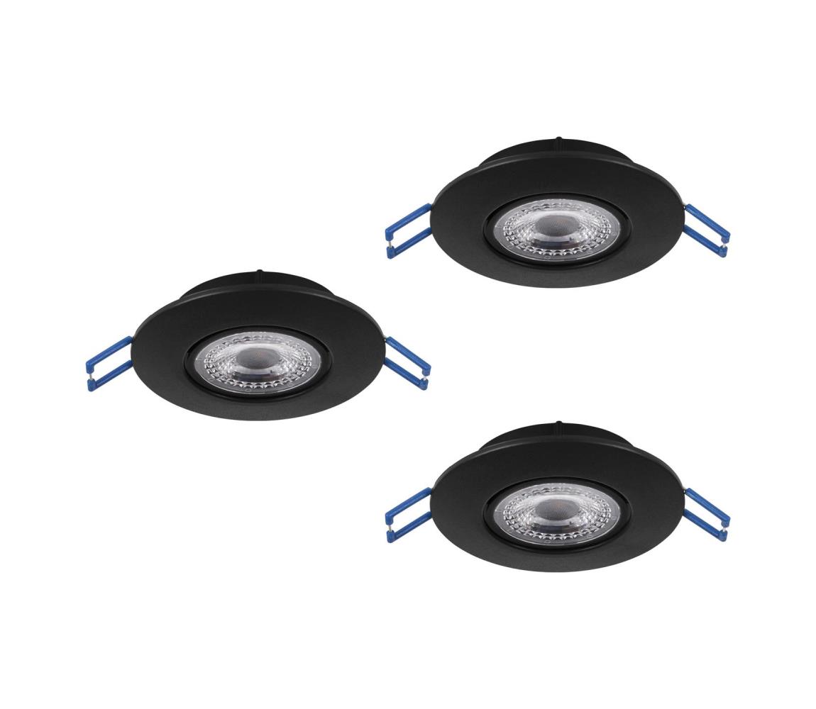 Eglo 300188 - SADA 3× LED zapustených stropných svietidiel GEDREZ LED/4,9W/230V pr. 9 cm čierna 300188