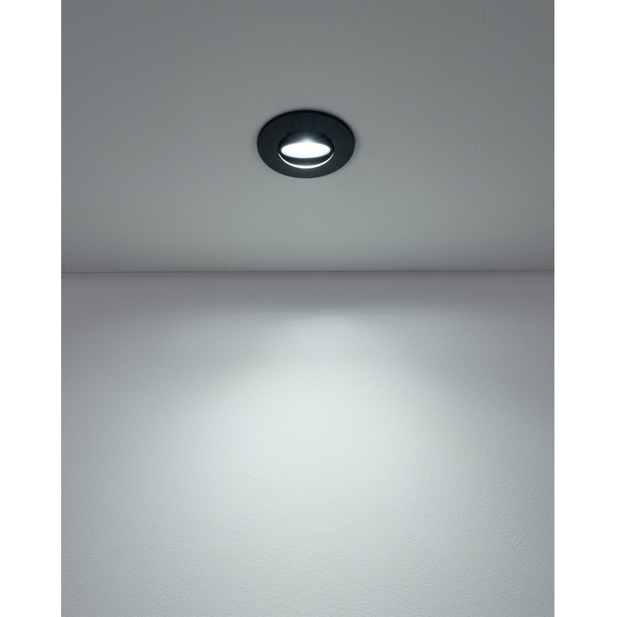 Eglo - Sada 7x LED podhľadových svietidiel LED/4,9W/230V 2700/4000/6500K pr. 9 cm čierna