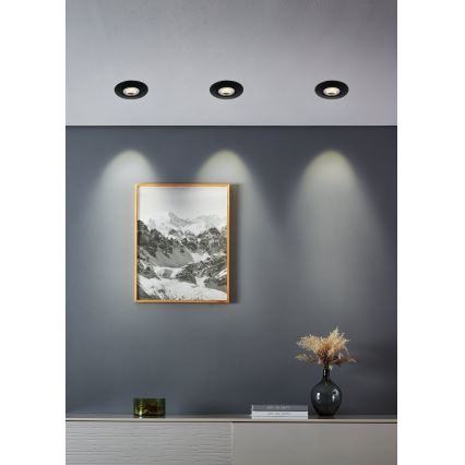 Eglo - SADA 10xLED podhľadových svietidiel LED/4,9W/230V 2700/4000/6500K pr. 9 cm čierna