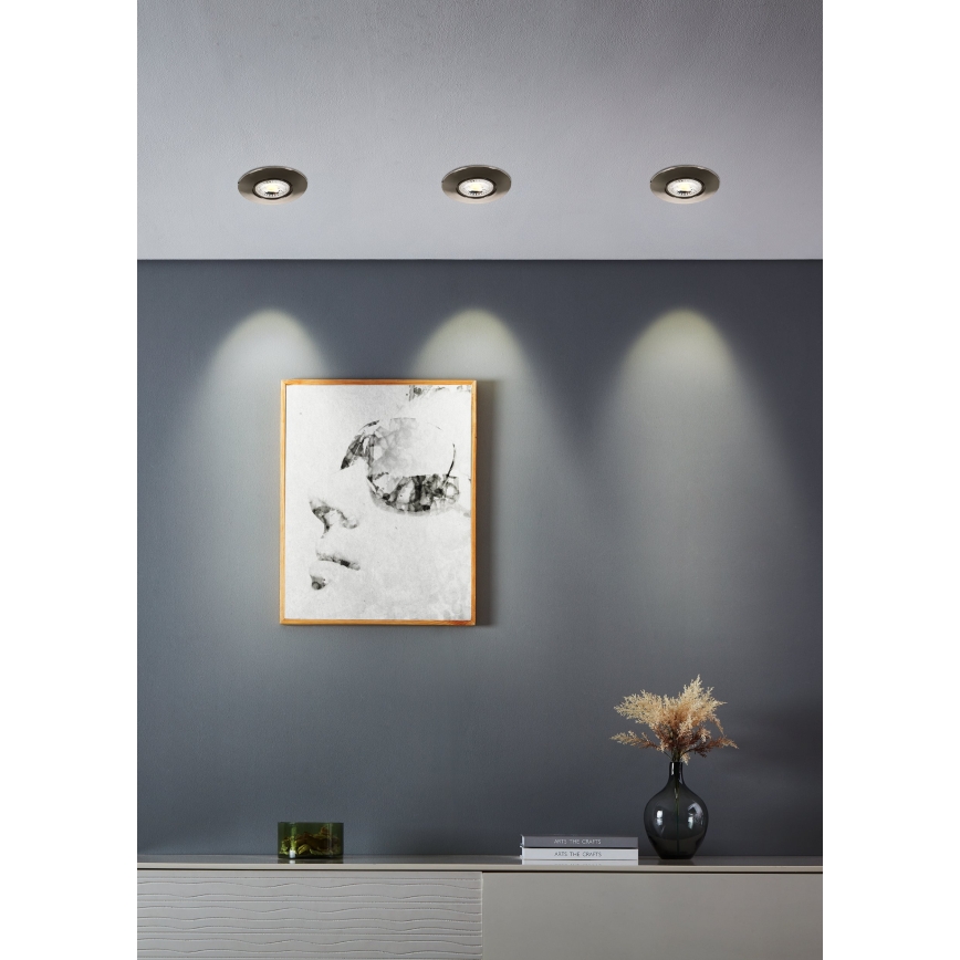 Eglo - SADA 5× LED podhľadových svietidiel LED/4,9W/230V 2700/4000/6500K priemer 9 cm matný chróm