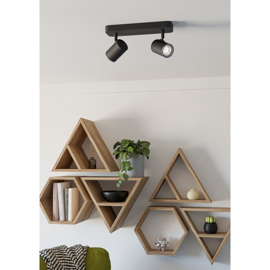 Eglo - Kúpeľňové bodové svietidlo 2xGU10/5W/230V IP44 čierne