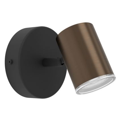 Eglo - Nástenné bodové svietidlo do kúpeľne 1xGU10/5W/230V IP44 čierna/hnedá