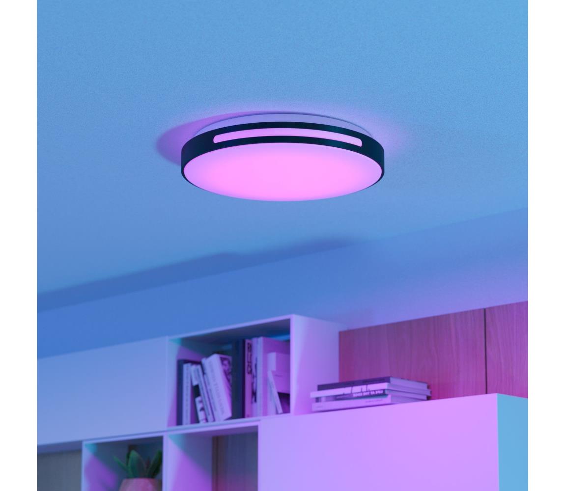 Eglo 300687-LED RGBW stmievateľné stropné svietidlo MONTEGRANARO-Z LED/18,5W/230V čierna + diaľkové ovládanie 300687