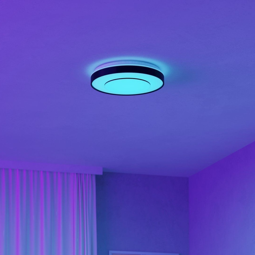 Eglo 300688 - LED RGBW stmievateľné stropné svietidlo MONTERIGGIONI-Z LED/18,5W/230V 2700-6500K priemer 38,4 cm čierna + diaľkové ovládanie