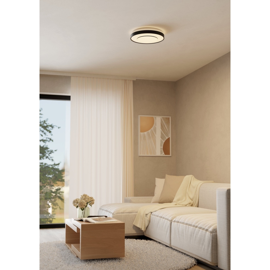 Eglo 300688 - LED RGBW stmievateľné stropné svietidlo MONTERIGGIONI-Z LED/18,5W/230V 2700-6500K priemer 38,4 cm čierna + diaľkové ovládanie
