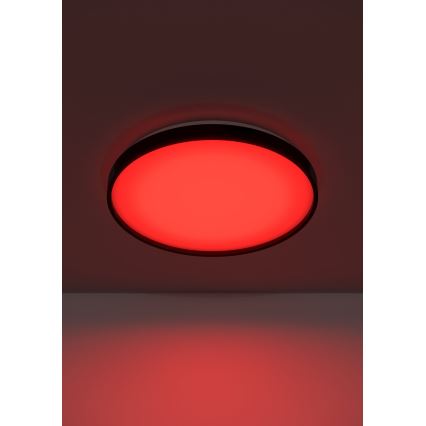Eglo 300692- LED RGBW Stmievateľné stropné svietidlo MOZONCILLO-Z LED/28,3W/230V 2700-6500K priemer 48,4 cm čierna + diaľkové ovládanie