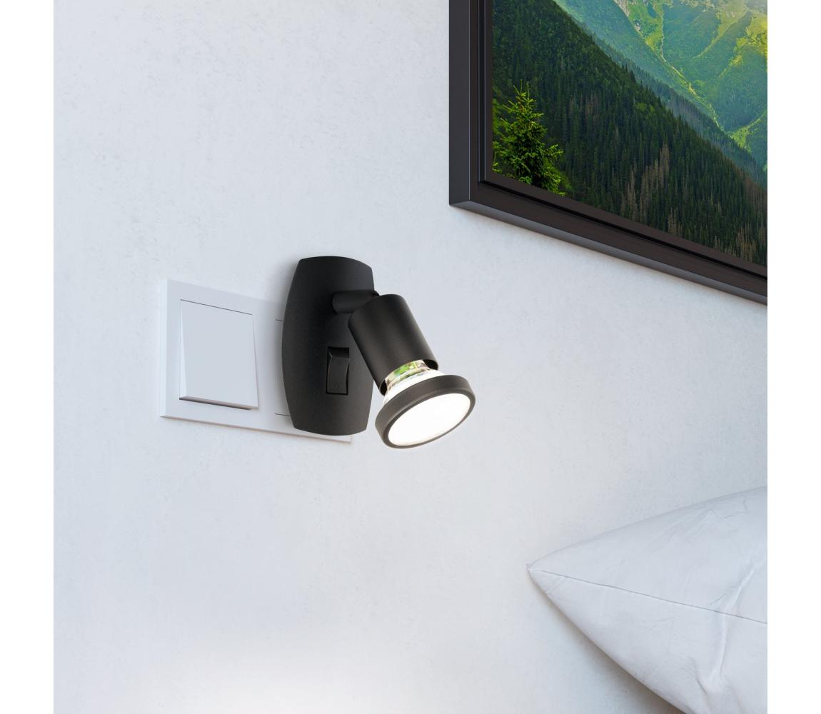 Eglo 300911 - LED zásuvkové svietidlo PARRINI 1xGU10/4,5W/230V čierne 300911