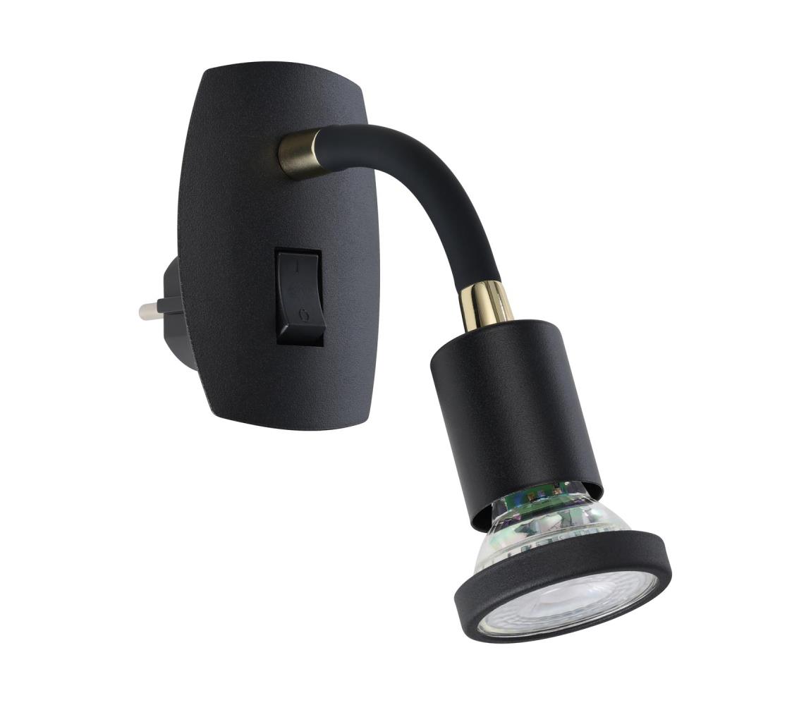 Eglo 300912 - LED svietidlo do zásuvky PARRINI 1xGU10/4,5W/230V čierna 300912