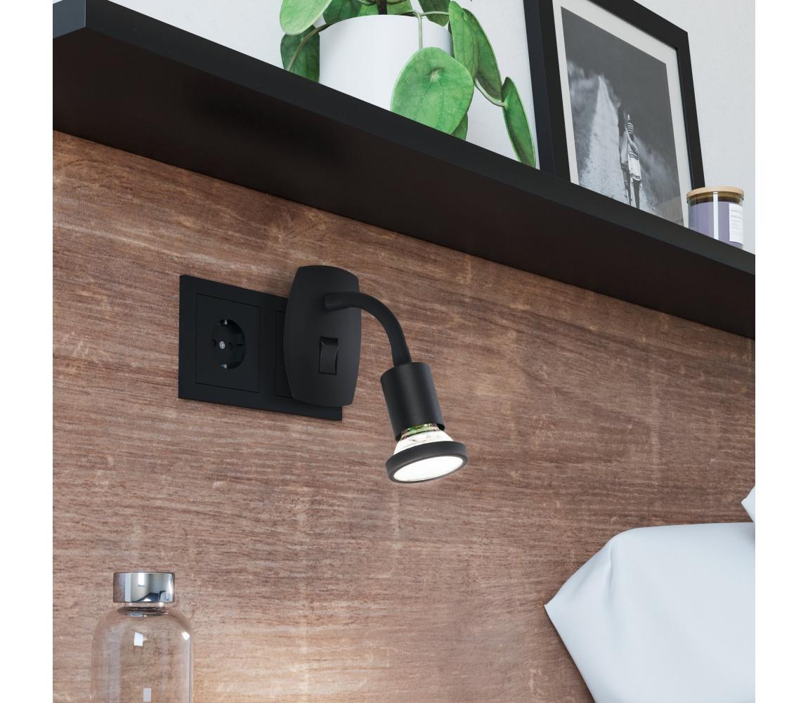 Eglo 300913 - LED svietidlo do zásuvky PARRINI 1xGU10/4,5W/230V čierna 300913