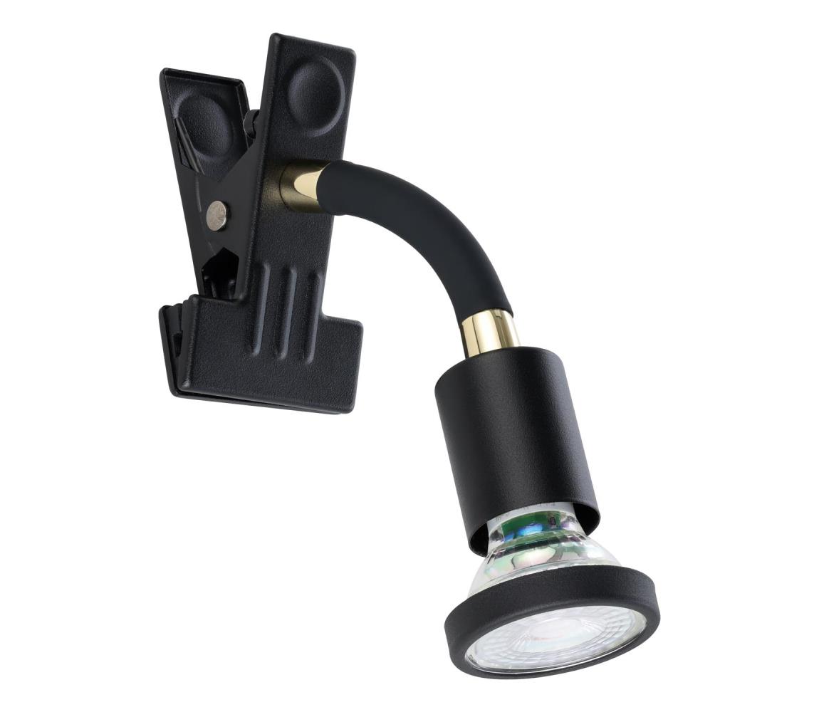 Eglo 300914 - LED lampa s klipom PARRINI 1xGU10/4,5W/230V čierna 300914