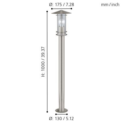 Eglo - Vonkajšia lampa 1xE27/60W/230V IP44