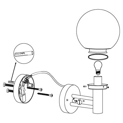 Eglo - Vonkajšia lampa NISIA E27/60W/230V
