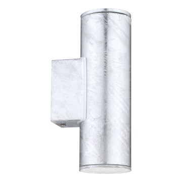 Eglo 30911 - LED vonkajšie nástenné svietidlo RIGA 2xGU10/2,8W/230V IP44 strieborné