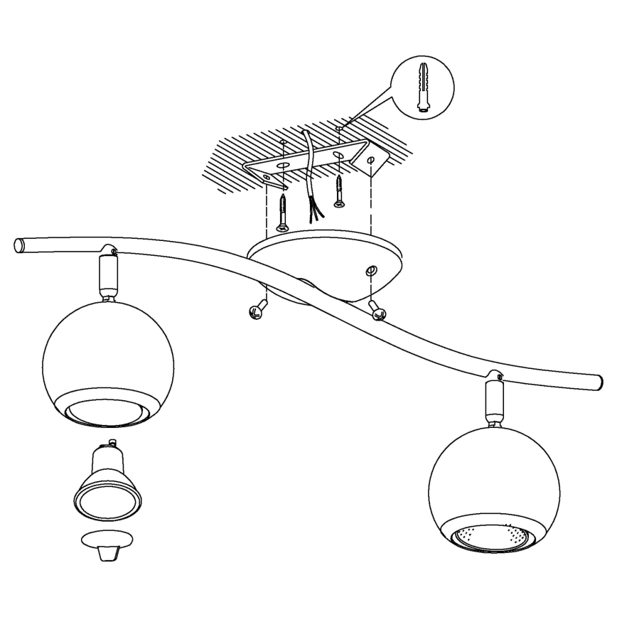 Eglo - LED Bodové svietidlo 2xGU10/3W LED