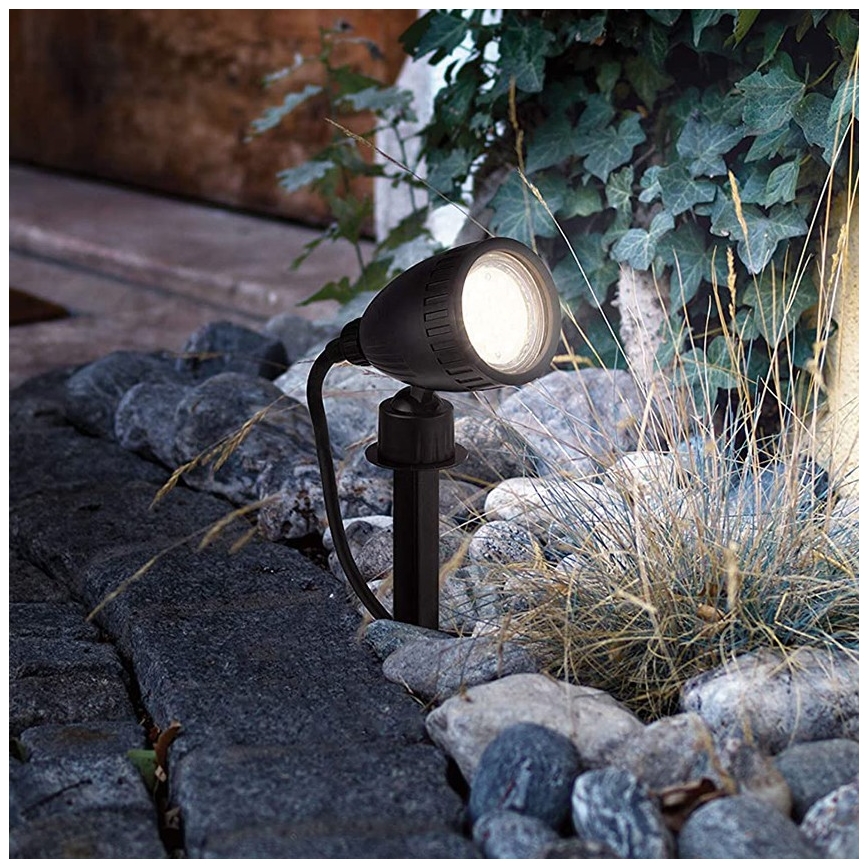 Eglo 31028 - Sada 3x LED RGBW vonkajších svietidiel NEMA-C 1xGU10/5W/230V 2700-6500K IP44 čierne + diaľkové ovládanie