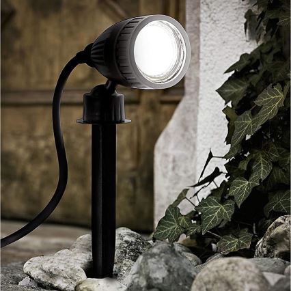 Eglo 31028 - Sada 3x LED RGBW vonkajších svietidiel NEMA-C 1xGU10/5W/230V 2700-6500K IP44 čierne + diaľkové ovládanie