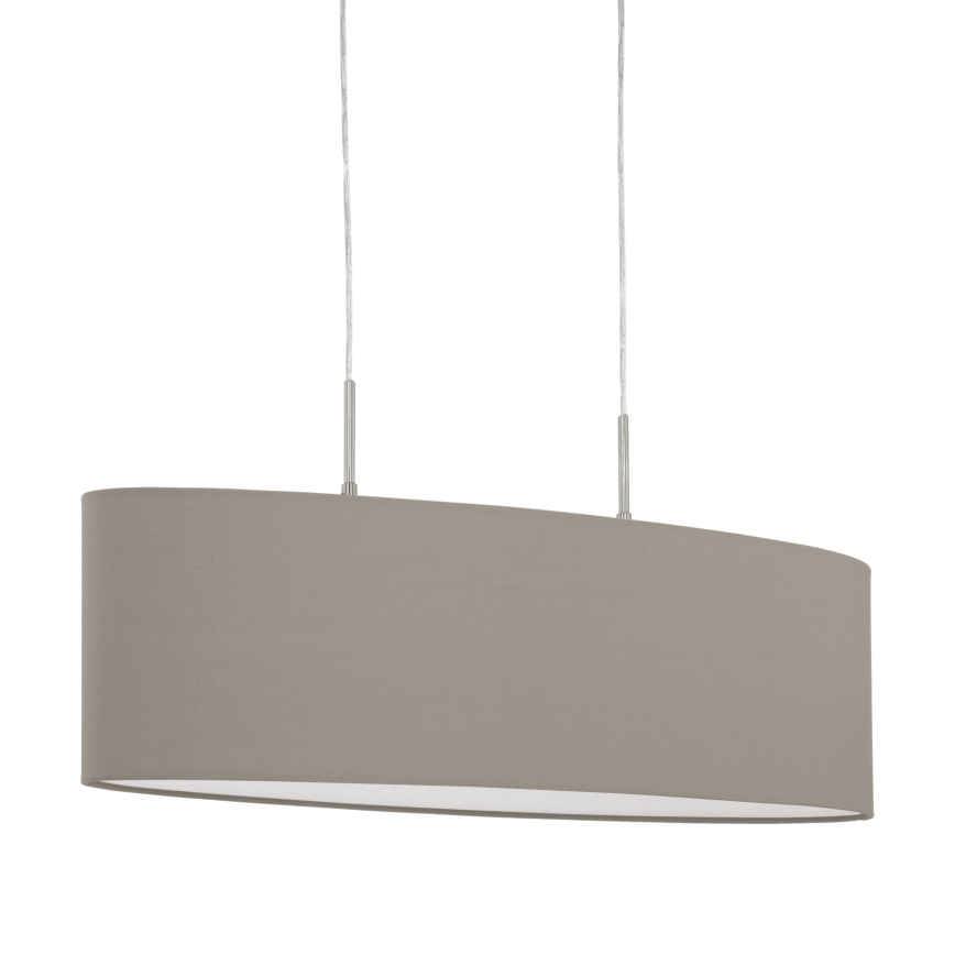Eglo - Luster na lanku 2xE27/60W/230V taupe