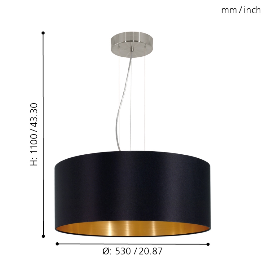 Eglo - Luster na lanku 3xE27/60W/230V