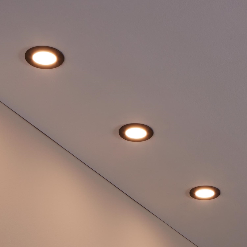 Eglo 31743 - SADA 3x stmievateľných LED podhľadových kúpeľňových svietidiel FUEVA-Z 1xLED/2,8W/230V 2700-6500 IP44 čierne pr. 8,5 cm