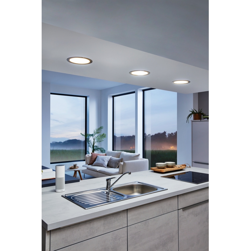 Eglo 31744 - LED Stmievateľné kúpeľňové podhľadové svietidlo FUEVA-Z LED/10,5W/230V 2700-6500K IP44 čierne priemer 16,5 cm