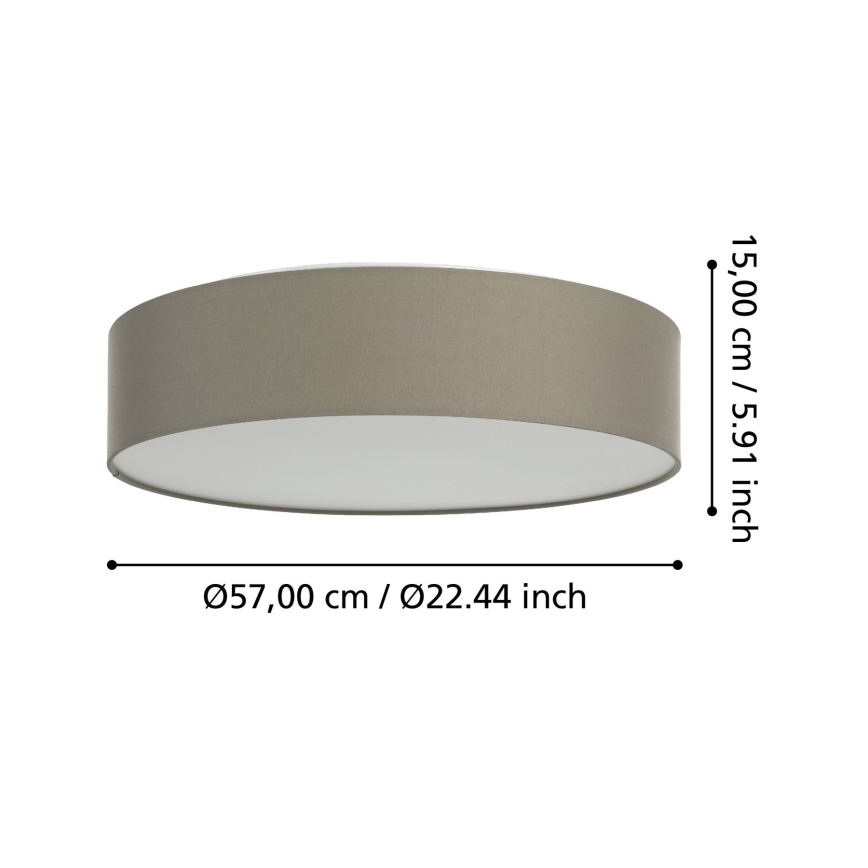 Eglo 31767 - LED RGBW Stmievateľné stropné svietidlo ROMAO-Z LED/35W/230V 2700-6500K pr. 57 cm béžovo-šedá