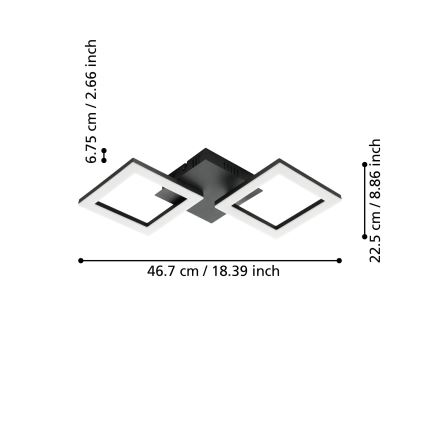 Eglo 31773 - LED Stmievateľné stropné svietidlo PARANDAY-Z LED/15,5W/230V 3000-6500K čierna
