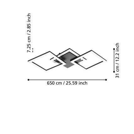 Eglo 31775 - LED Stmievateľné stropné svietidlo PARANDAY-Z LED/32,4W/230V 3000-6500K čierna