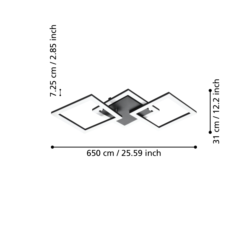 Eglo 31775 - LED Stmievateľné stropné svietidlo PARANDAY-Z LED/32,4W/230V 3000-6500K čierna
