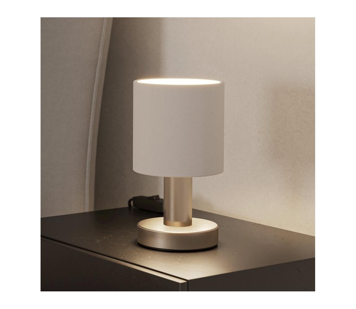 Eglo 31841 - Stolová lampa MONTETTO 1xE14/40W/230V biela/matný chróm 31841