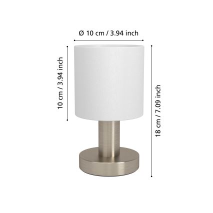 Eglo - Stolná lampa 1xE14/40W/230V biela/matný chróm