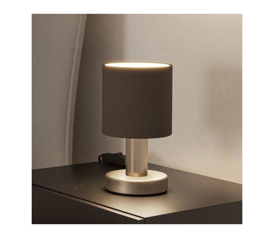 Eglo 31842 - Stolná lampa MONTETTO 1xE14/40W/230V hnedá/matný chróm 31842