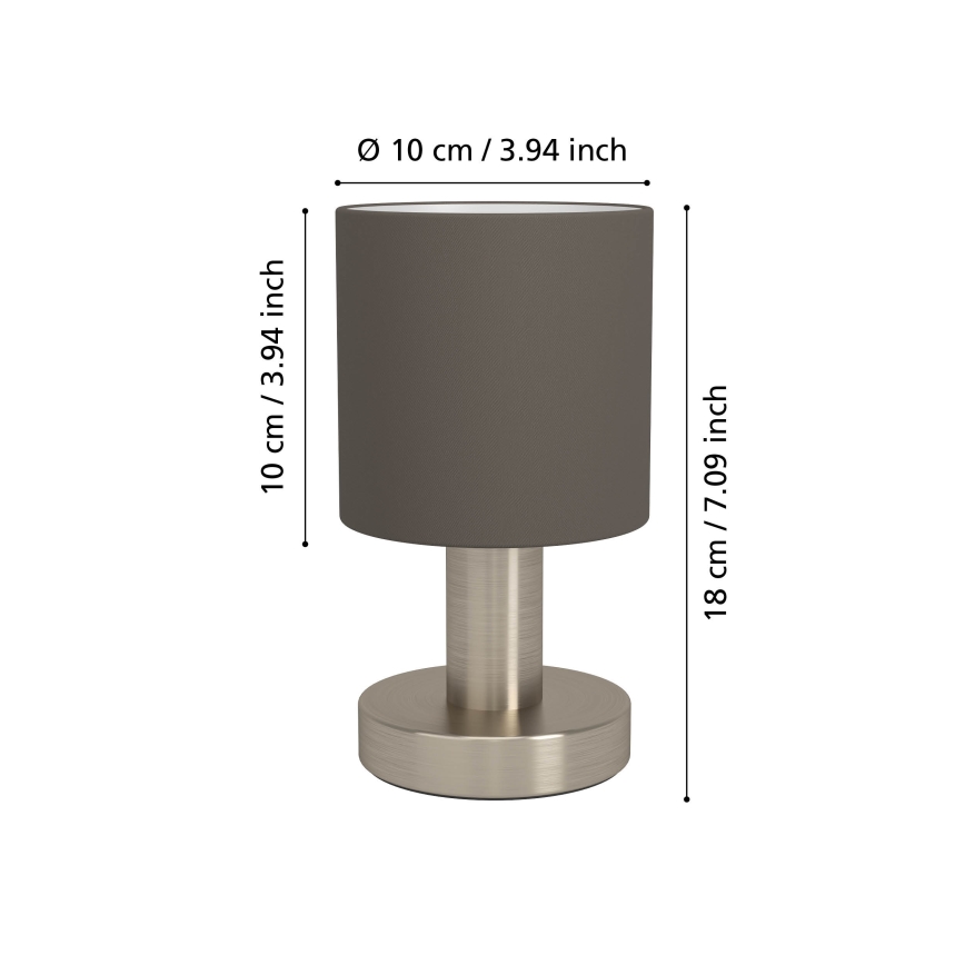 Eglo - Stolová lampa 1xE14/40W/230V hnedá/matný chróm