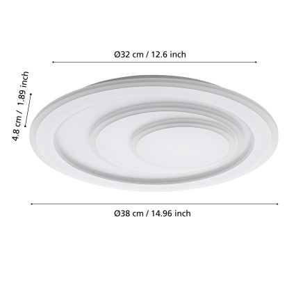 Eglo - LED Stropné svietidlo LED/14,7W/230V pr. 38 cm