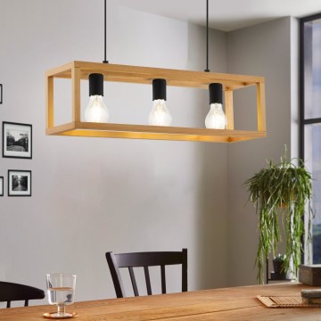 Eglo 32144 - Závesné svietidlo na lankách BLACKCROWN 3xE27/40W/230V hnedé